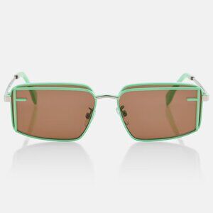 Fendi First Sight Green Rectangular Sunglasses